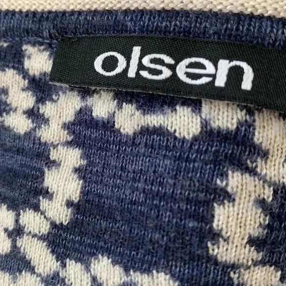 Olsen soft winter sweater w long sleeves, off-white with attractive blue… - Picture 4 of 5